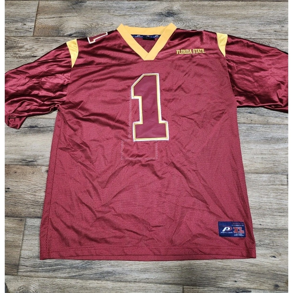 Vtg 90s FSU Florida State Seminole Jersey Pro Player Stitched #1 XL Classic Logo